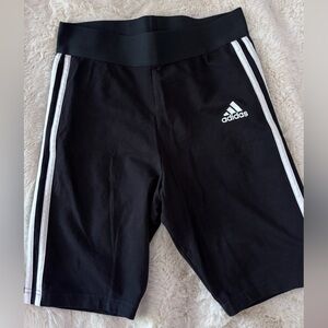 Adidas Black Shorts with White Stripes